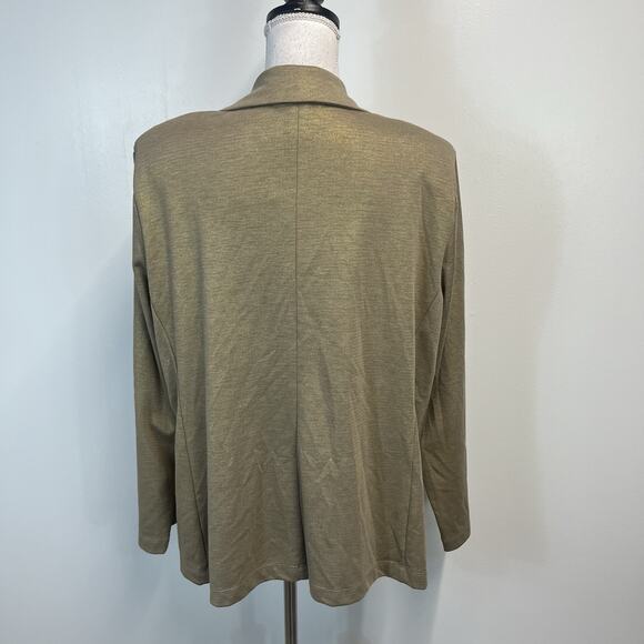 Style & Co Woman Blazer Plus size 2X Gold Sparkle Stretch Ponte Knit Pockets - Picture 6 of 7